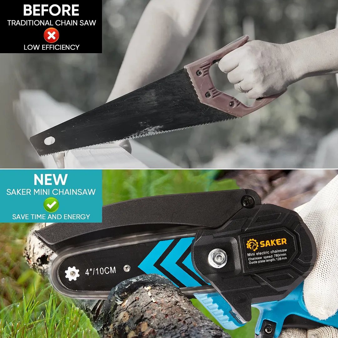 SAKER&reg; Mini Chainsaw 4 Inch