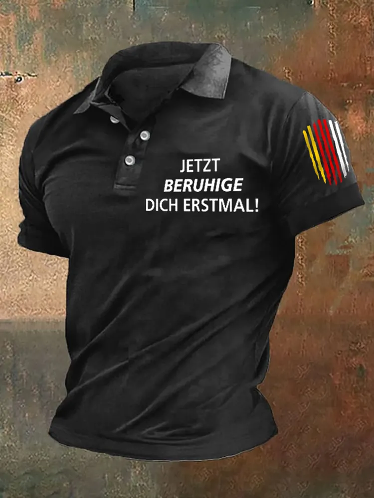 Herren-Hemd und Shorts-Shirt Beruhige dich bedruckt