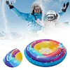Inflatable Snow Tube Thickened Heavy Duty Snow Tube Sled with Handles for Adults