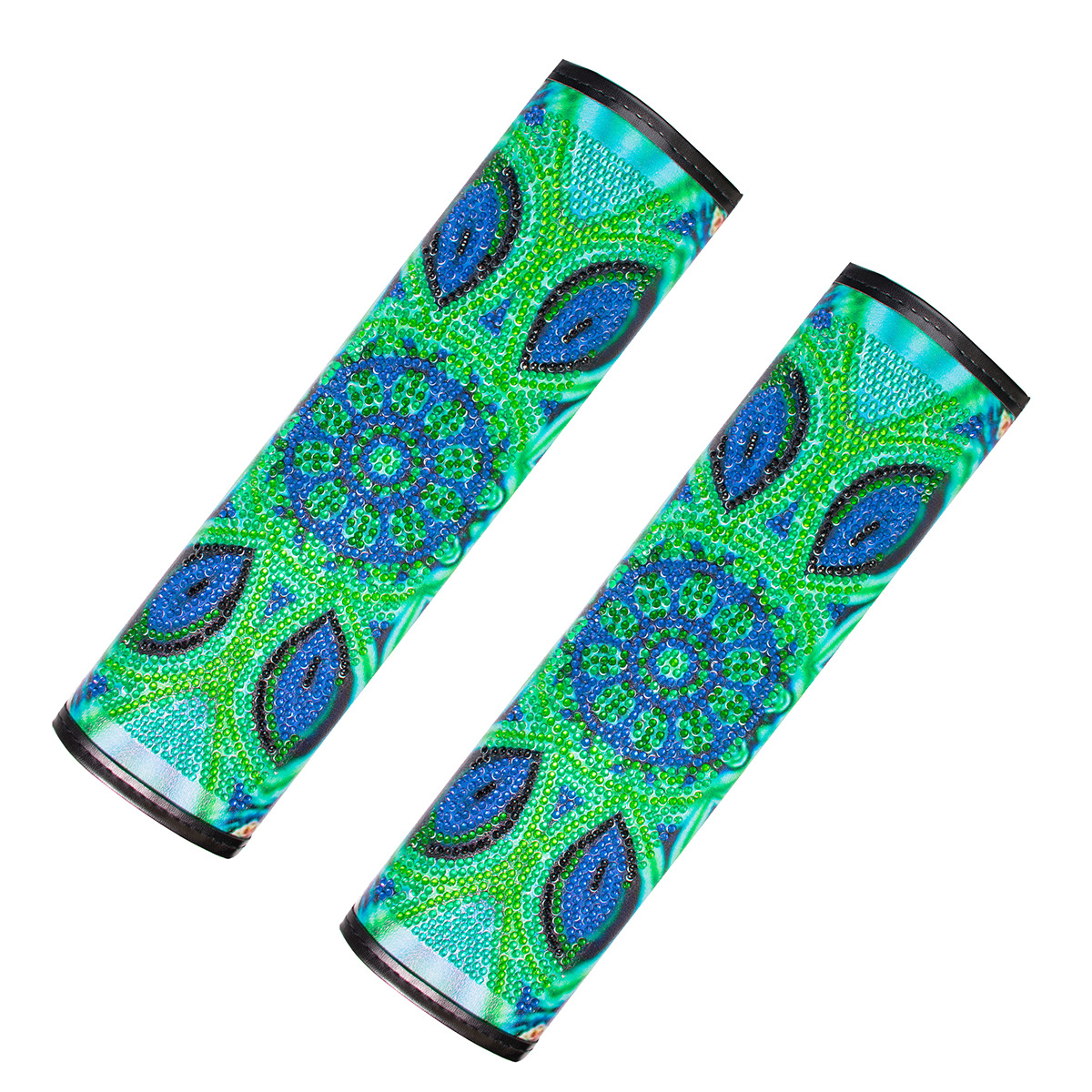 Cross mirror 2 handmade crafts painting car seat belt cushion decoration DIY seat belt protector mandala