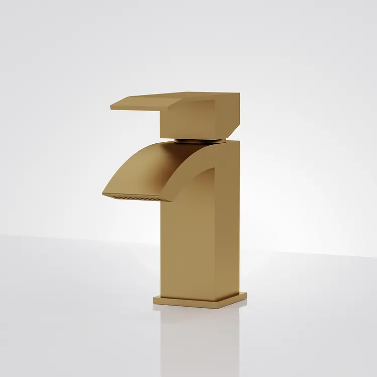 EVERSTEIN Single-Handle Waterfall Bathroom Sink Faucet in Brushed Gold SFS-1182-GD