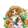 Wooden Special Shaped Warm Dog Family Diamond Art Craft Wall Hooks Home Decor