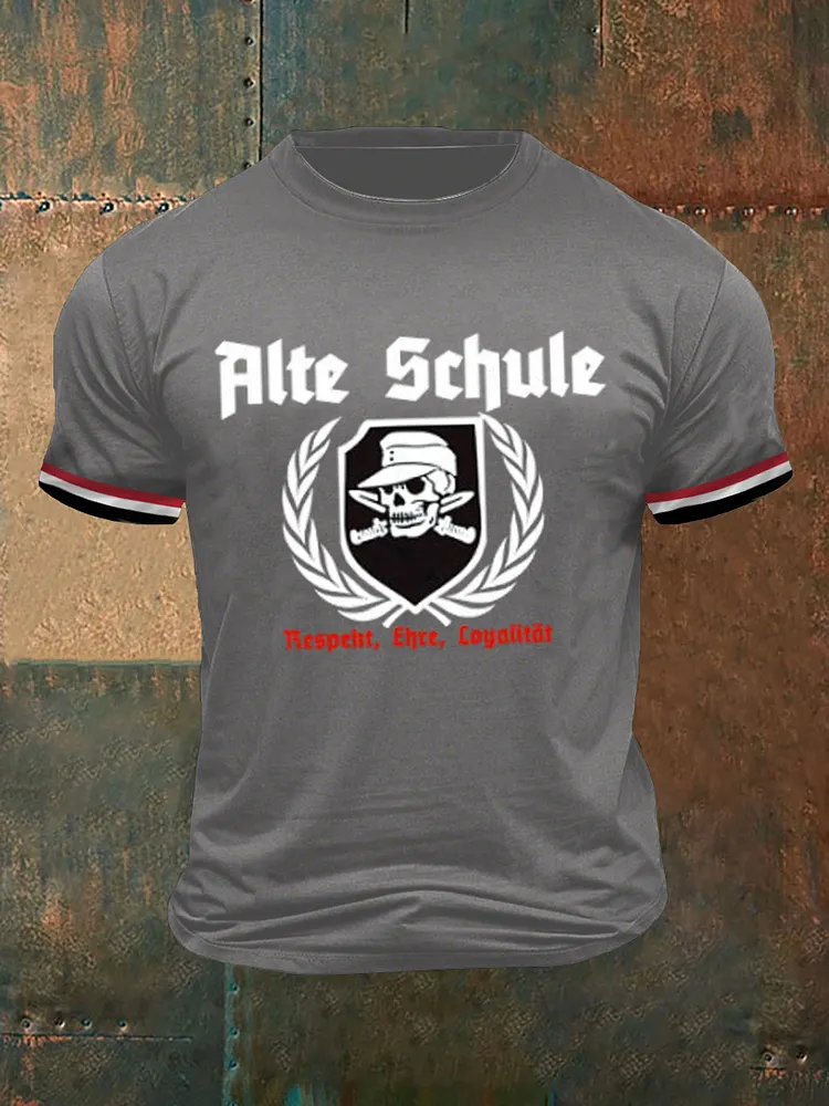M&auml;nner Alte Schule T-Shirt mit kurzen &Auml;rmeln