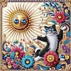 Multistyle Peinture Diamant De Forme Sp&eacute;ciale Repr&eacute;sentant Un Chien Une Vache Et Un Chat Amusants - 30 X 30 CM