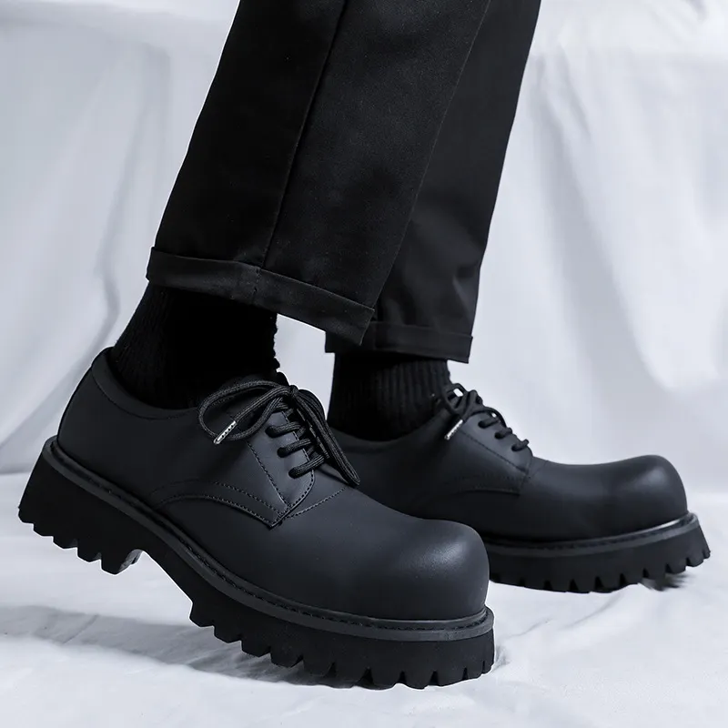 Breakj Breakj Head Derby Shoes Platform Increased Casual Leather Shoes 2023 Autumn And Winter New Daily Commuting Single Shoes 1026-R