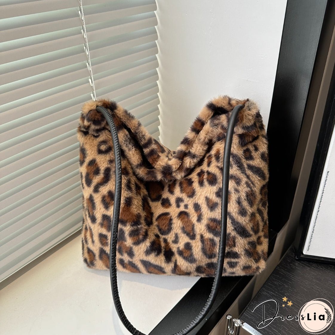Leopard Furry Shoulder Bag
