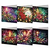 6PCS DIY Greeting Card Special shaped Diamond Painting Christmas Postcards