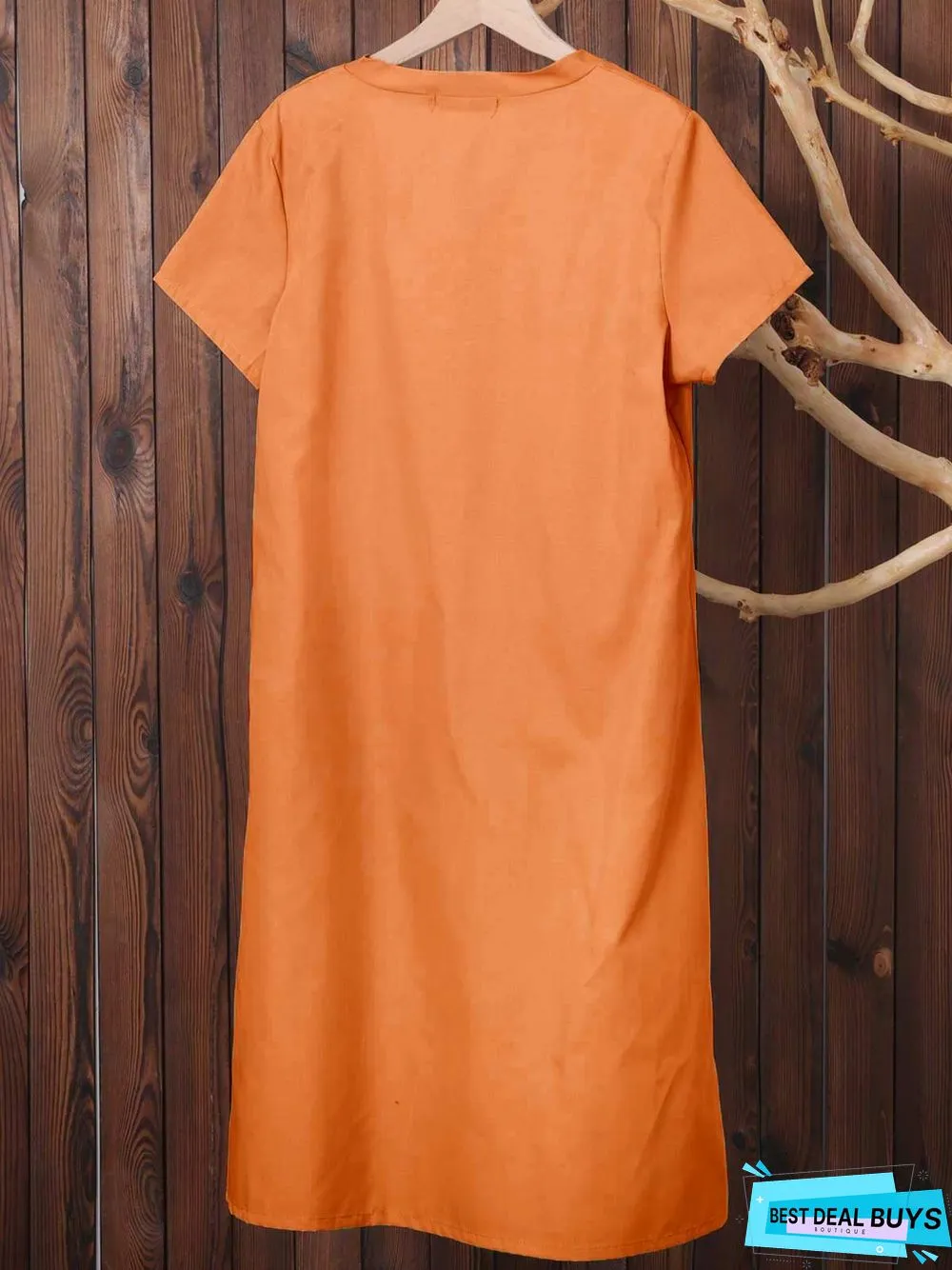 Short Sleeve V-Neck Casual Dress