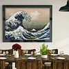 (Big Size)[Brand]The Great Wave off Kanagawa - 14CT Stamped Cross Stitch - 60*44cm - Natural