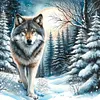 Snow Wolf-Full Round Diamond Painting 30*30CM