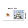 6Pcs Diamond Painting Christmas Cat Greeting Cards Christmas Cards