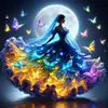Belle jupe fille-ronde drill diamond painting-40*40cm