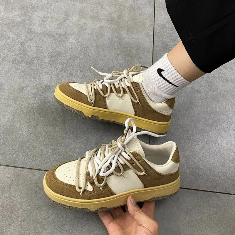 2022 Men Women Skateboard Sneakers Fashion Trainers Womens Chunky Dunk Sneakers Korean Tenis Female Lace Up Casual Shoes