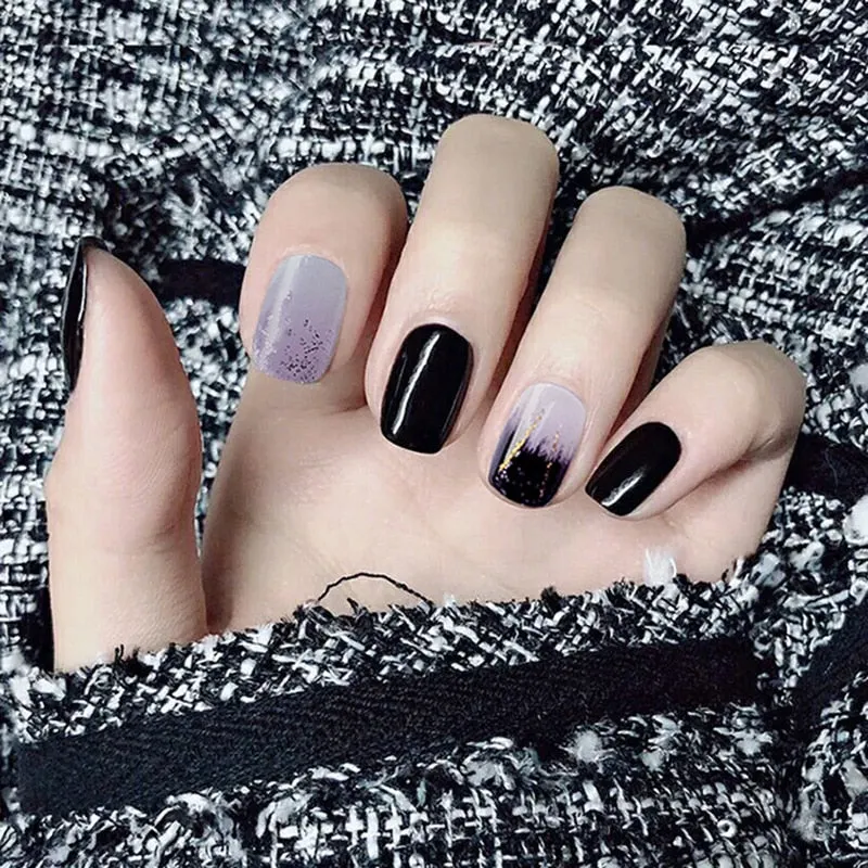 24pcs/set Press on Nail Tips Acrylic 10 Sizes Flower Design Fake Nails Art Full Cover French False Nail Art Tips Artifical Nails-Nail Inspo