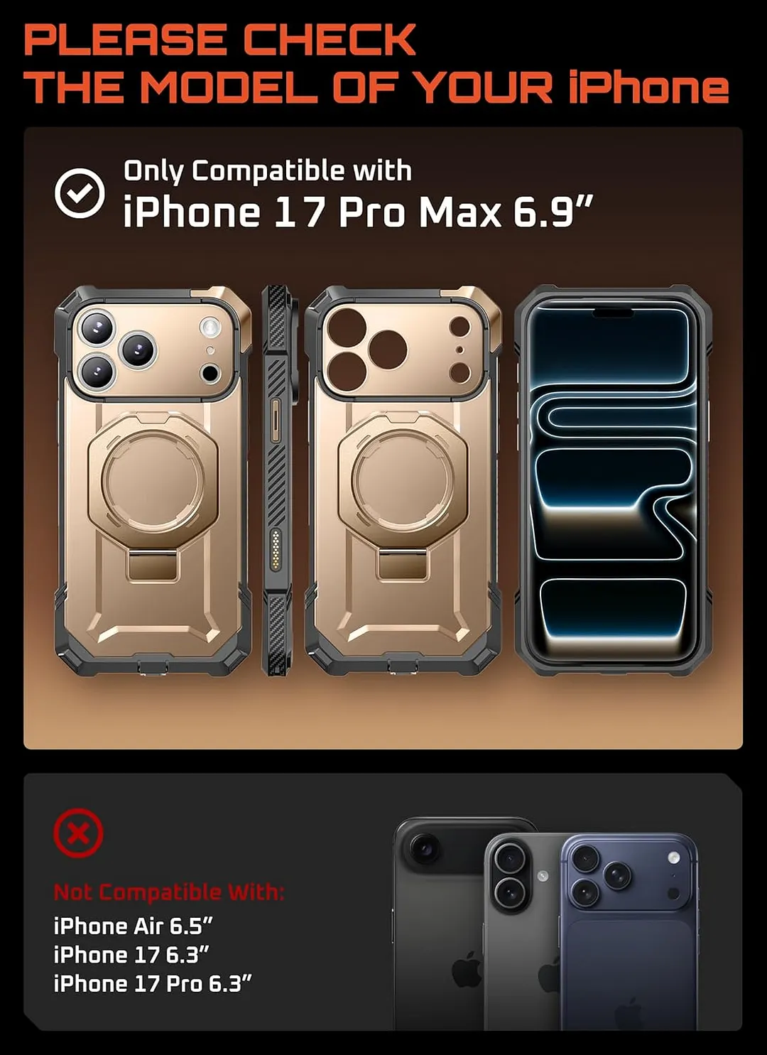 Compatible with iPhone 17 Pro Max Case with Kickstand (Unicorn Beetle Grip), [Camera Control Cover] [MagSafe Compatible] [Military-Grade Drop Protection] Heavy Duty Magnetic Phone Case