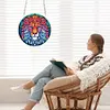 2pcs Diamond Painting 2D Flat Lion Pendant Decor for Home & Windows
