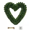 Heart Shaped Wreath Simulation Artificial Green Leaves Wreath for Front Door