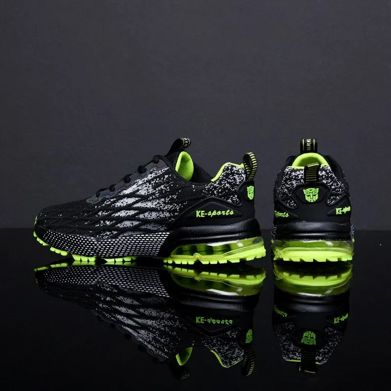 Fashion Men's Breathable Running Shoes High Quality Air Sole Cushioning Sneakers Outdoor Wear-resistant Reflective Jogging Shoes