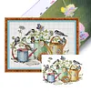 Bird And Kettle - 14CT Stamped Cross Stitch 34*26cm/13.39*10.24in