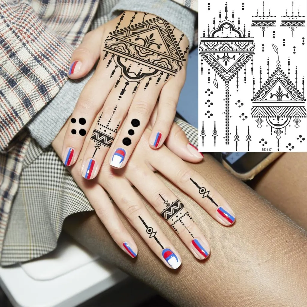 Sdrawing Halloween Skeleton Skull Vampire Temporary Tattoos For Women Adult Rose Flower Fake Tattoo Body Art Leg Arm Tatoo