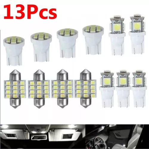 Dronehint 13Pcs Car Interior Parts LED Lights Kit For Dome License Plate Lamp Bulb White (For: Acura) Parts