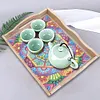 >SALE<Wooden Mandala 5D DIY Diamond Painting Serving Tray with Handle for Home Decor