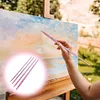(US Local)4Pcs Watercolor Paint Brushes Long Handle Brushes for Artist Students (Pink)