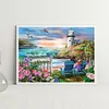 （Big Size）Seaside Lighthouse-Full Round Diamond Painting 60*50cm