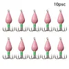 10pcs Squid Jigs Hooks Cuttlefish Bait Fishhook (Pink Luminous 30g)