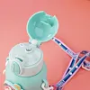 600ml Water Bottles for Children With Straw Cute Large Capacity Kawaii Cartoon Student School Travel Kids BPA Free Drinking Cup