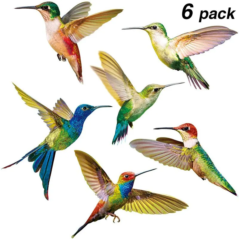 Hummingbird Static Glass Film Window Sticker French windows Anti-collision Sticker Decorative paintings PVC Removable 8pcs