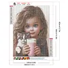 >SALE<5D DIY Full Round Drill Diamond Painting Sweet Girl Kit Home Decoration 30x40cm