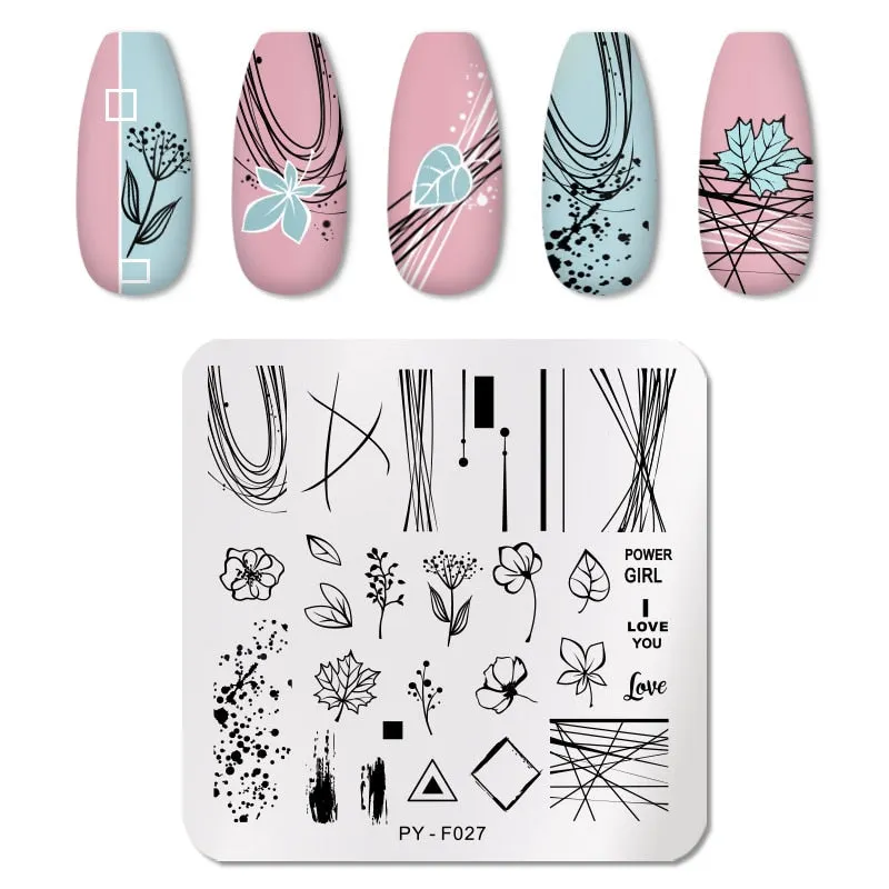 PICT YOU Nail Stamping Plates Marble Texture Animal Flower Snake Christmas Theme Image 12*6cm Template Mold Nail Art Stencil-Nail Inspo