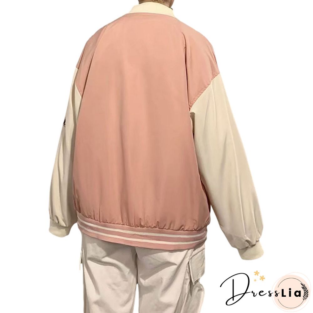 Baseball Bomber Jacket Female Men Zip Up Jacket Women Clothing Harajuku Plus Size Streetwear Outerwear Japanese