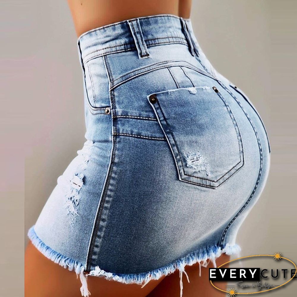 Summer Shorts Jeans Girl High Waist Casual Hot Shorts Women Blue Denim Shorts