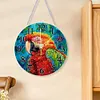 (US Local)DIY Parrot 5D Diamond Hanging Clock Art Craft for Living Room Decoration