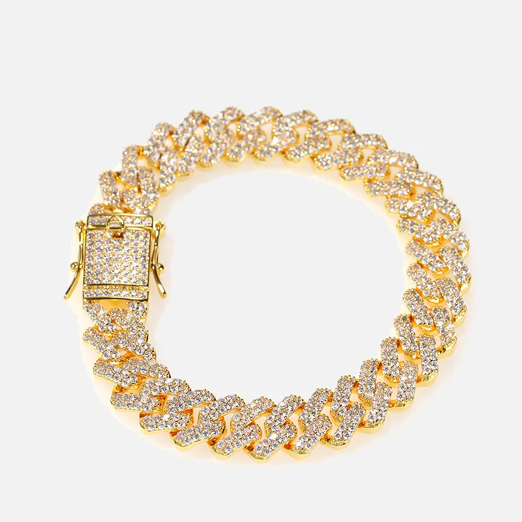 Iced Out Cuban Bracelets 12MM Hip Hop Bling Bling