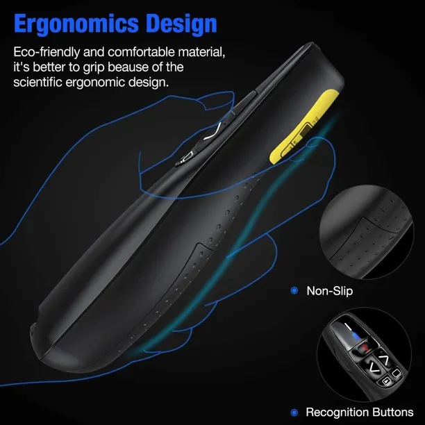 DinoFire Wireless Presenter Remote, RF 2.4GHz USB Presentation Remote Control PowerPoint Presentation Clicker for Keynote/PPT/Mac/PC