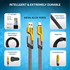 USB Cable Multi Charging Cord: 100W 4FT Black Braided Flat Cable 4-in-1 with AC Type Micro Lightning Plug &ndash; Fast Charging and Data Transfer EDC