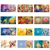 12pcs DIY Greeting Card Special shaped Diamond Painting Flower Bird Postcards Kit