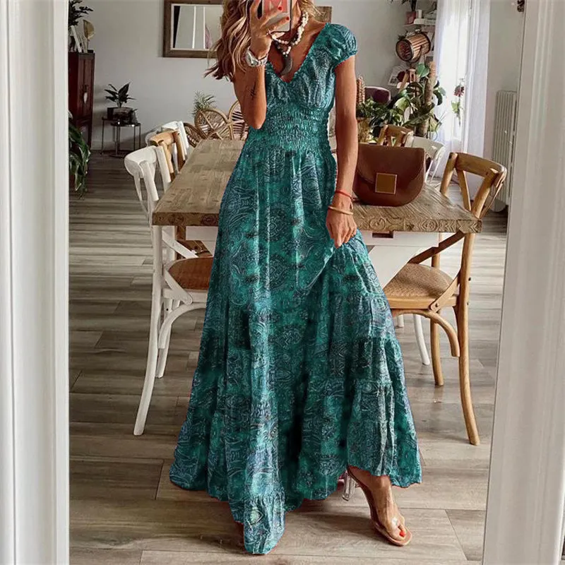 Churchf Churchf 2023 New Dress Waist Floral Print Dress