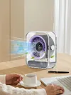 Desk Fan LED Display Portable Table Desktop Air Circulator Fan Quiet Small Fan