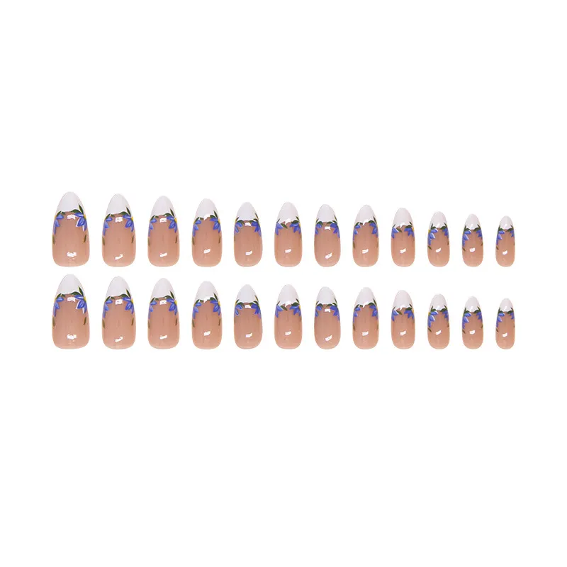 Churchf Churchf Wear Fake Nail Removable Nail Piece Simple Iris Nail Patch 24 Pieces