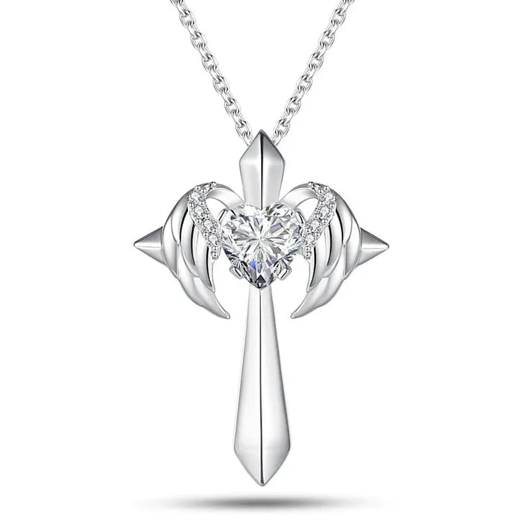 Angel Wings Cross Necklace The Cold Blanket