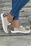 Women's Vintage Aztec Patchwork Lace-up Decor Flat Shoes