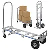 [US Local Warehouse] Convertible Hand Truck Alloy Fold Handcart Swivel Caster Tow Cart Cargo Trolley Convertible Hand Truck Dolly Cart With Wheels for Delivery Driver/Mover