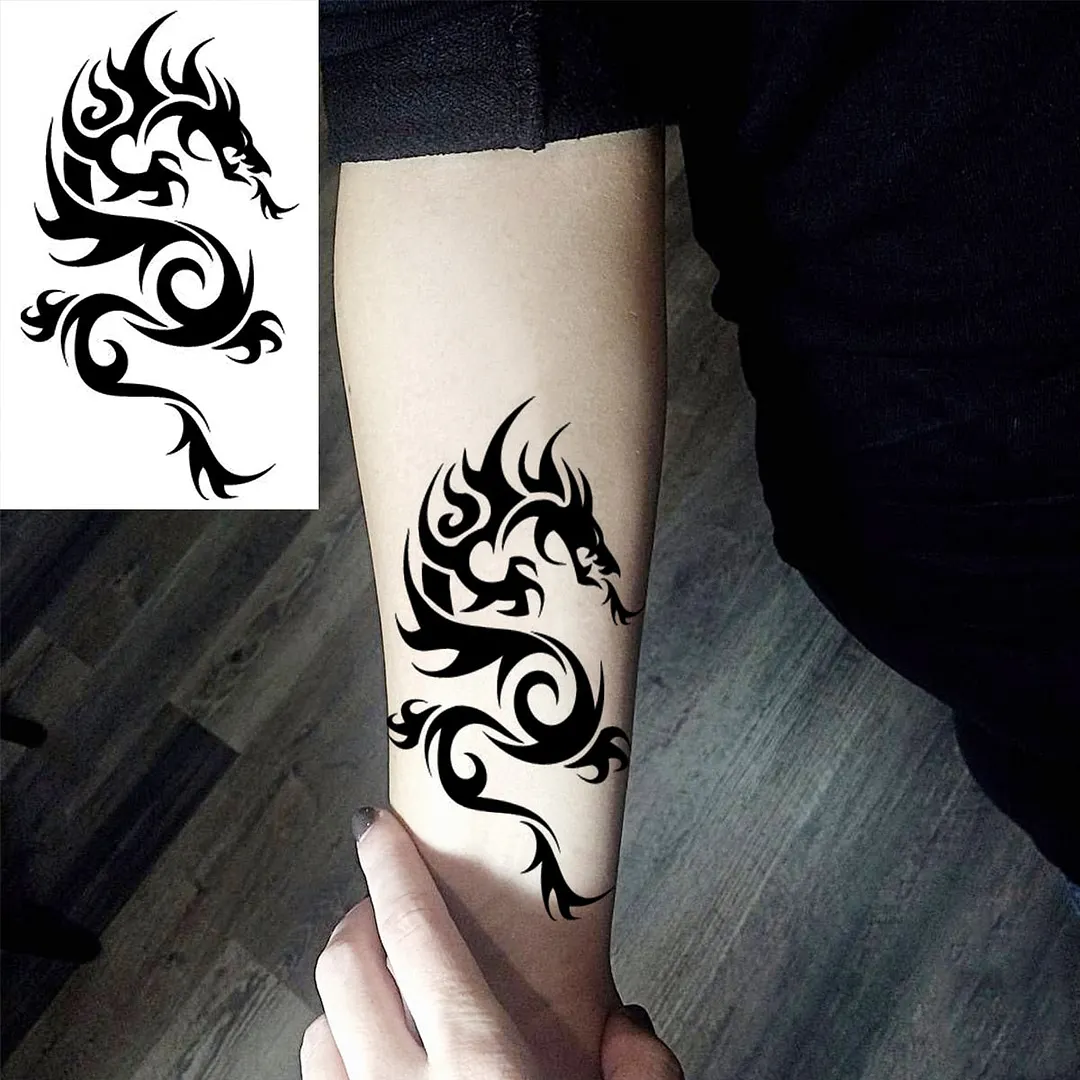 Lotus Mandala Flower Deer Sexy Temporary Tattoos For Women Neck Back Adult Geometric Tribe Fake Tattoo Body Art Waterproof Tatoo