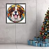 Dog Glass Painting-Paint by Numbers Acrylic Painting 40*40CM