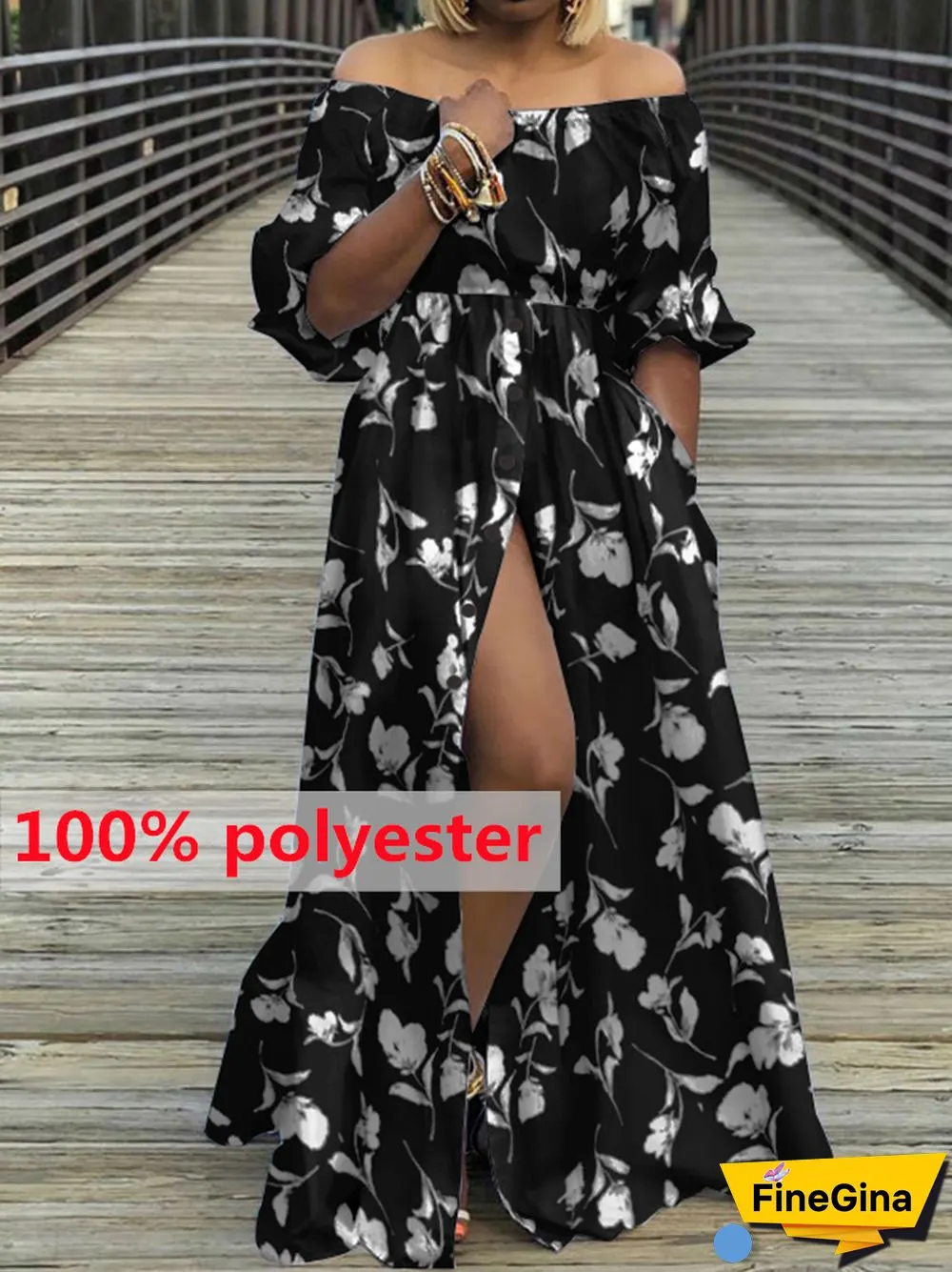 Summer Dresses Women Celmia High Split White Long Sundress Sexy High Waist Maxi Robes Three Quarter Sleeves Party Vestidos
