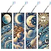 (US Local)4Pcs Special Shape Sun And Moon 5D DIY Diamond Painting Bookmark for Beginners